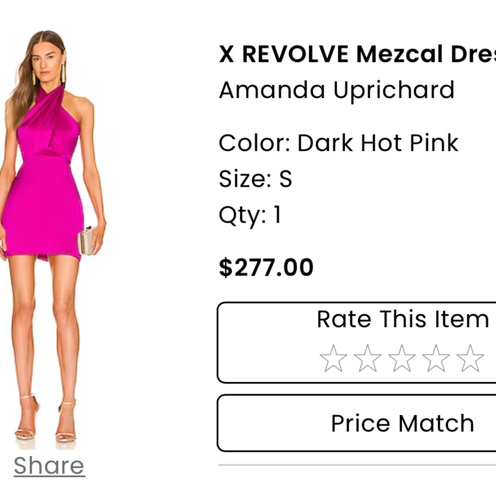 Amanda Uprichard Dark Hot Pink Dress